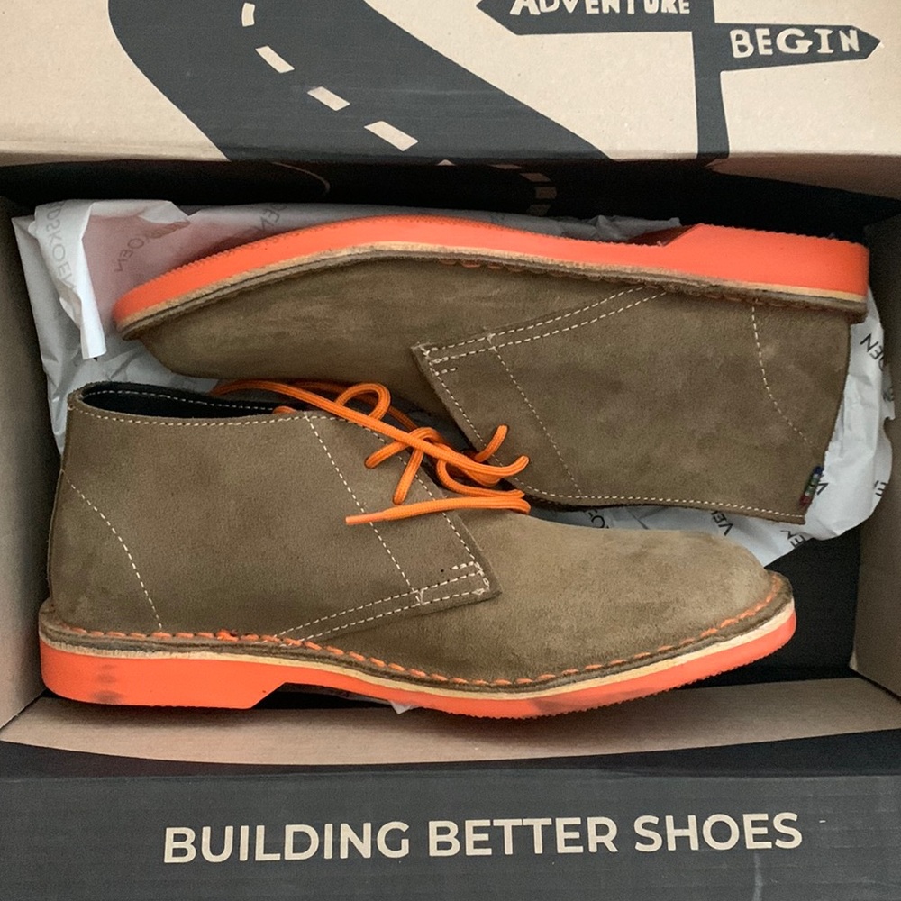 Veldskoen Heritage Orange Sole Chukka Boots Shoes US Mens 8 Womens 10